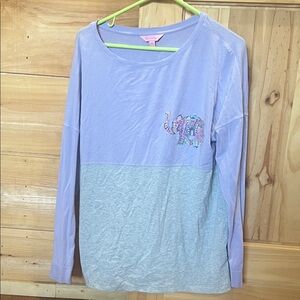 Lilly Pulitzer Lavender and Gray Long Sleeve Tee